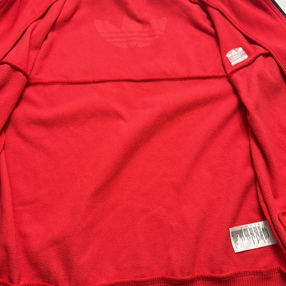 Adidas Fleece Zip Up Jacket Womens Size Large Zippered Pockets - Picture 6 of 10